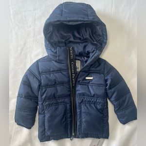 Cesare Paciotti Kids Puffer Winter Jacket Navy with Logo 9M